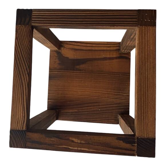 Rustic Wood Candle Lantern | Farmhouse Home Decor | Fall Wedding Centerpiece - Picture 7 of 8